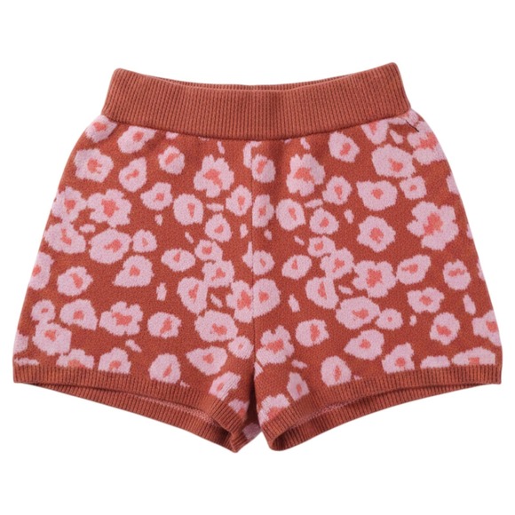 UGG Pants - UGG Knit Shorts Womens XS Orange Pink Leopard Shaina Pull On